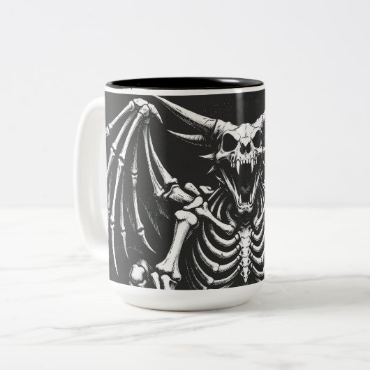Tasse 2 Couleurs Dragon squelette par BurnsInHell (Devant gauche)