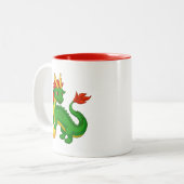 Tasse 2 Couleurs Dragon vert chinois (Devant gauche)