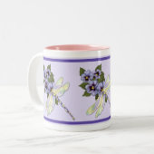 Tasse 2 Couleurs Dragonfly et Pansies (Devant gauche)