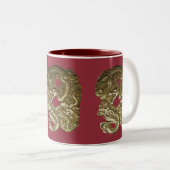 Tasse 2 Couleurs Dragons chinois rouges (Devant droit)