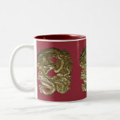 Tasse 2 Couleurs Dragons chinois rouges (Gauche)