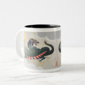 Tasse 2 Couleurs Dragons japonais jumeaux 11oz (Devant gauche)