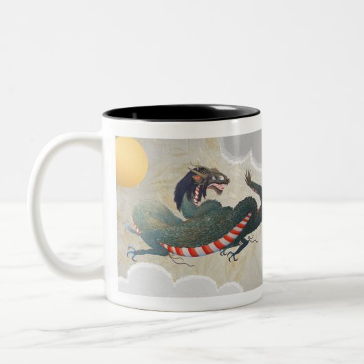 Tasse 2 Couleurs Dragons japonais jumeaux 11oz (Gauche)