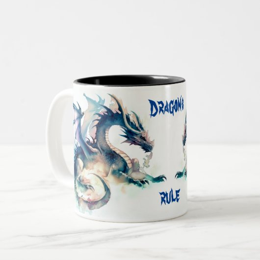 Tasse 2 Couleurs Dragons règle fun (Devant gauche)