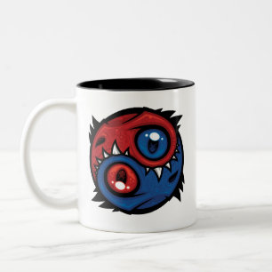 Tasse 2 Couleurs Dragons Yin Yang Rouge et Bleu