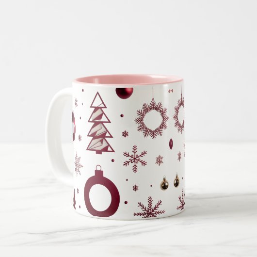 Tasse 2 Couleurs Dramatic Deep Red Geometric Layered Tree  (Devant gauche)