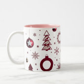 Tasse 2 Couleurs Dramatic Deep Red Geometric Layered Tree  (Gauche)