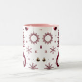 Tasse 2 Couleurs Dramatic Deep Red Geometric Layered Tree  (Centre)