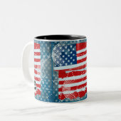 Tasse 2 Couleurs Drapeau américain (Devant gauche)