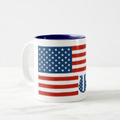 Tasse 2 Couleurs Drapeau américain (Devant gauche)