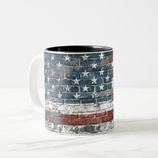 Tasse 2 Couleurs Drapeau américain (Devant gauche)