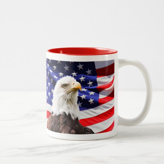 Tasse 2 Couleurs Drapeau américain avec l'Américain Eagle (Droit)