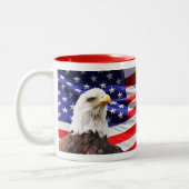 Tasse 2 Couleurs Drapeau américain avec l'Américain Eagle (Gauche)