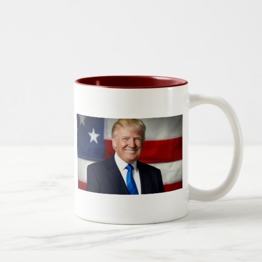 Tasse 2 Couleurs Drapeau américain Donald Trump - 11oz (Droit)