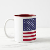 Tasse 2 Couleurs Drapeau américain Drapeau rouge blanc bleu rayures (Gauche)