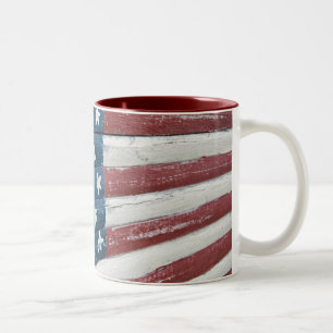 Tasse 2 Couleurs Drapeau américain en bois