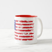 Tasse 2 Couleurs Drapeau américain en détresse (Devant droit)