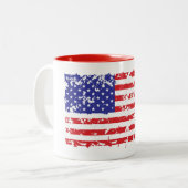 Tasse 2 Couleurs Drapeau américain en détresse (Devant gauche)