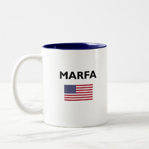 Tasse 2 Couleurs Drapeau américain Marfa Texas USA Couleur claire