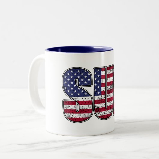 Tasse 2 Couleurs Drapeau américain Standup Paddle SUP (Devant gauche)