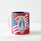 Tasse 2 Couleurs Drapeau américain Vierge Marie (Devant gauche)