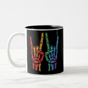 Tasse 2 Couleurs Drapeau arc-en-ciel LGBTQ de la fierté gay de la m