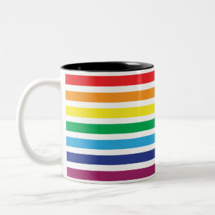 Tasse 2 Couleurs Drapeau arc-en-ciel rayé