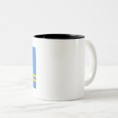 Tasse 2 Couleurs Drapeau Aruba (Devant droit)