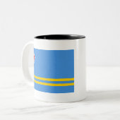 Tasse 2 Couleurs Drapeau Aruba (Devant gauche)
