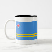 Tasse 2 Couleurs Drapeau Aruba (Gauche)