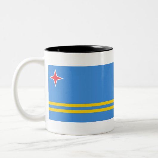 Tasse 2 Couleurs Drapeau Aruba (Gauche)