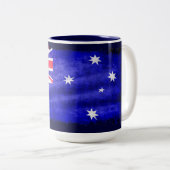 Tasse 2 Couleurs Drapeau australien, Conception patriotique (Devant droit)