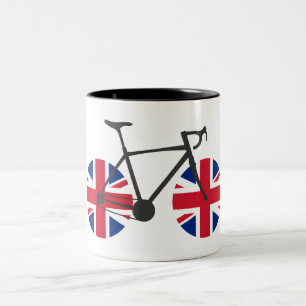 Tasse 2 Couleurs Drapeau britannique à vélo