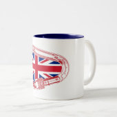 Tasse 2 Couleurs Drapeau britannique Escalade carabiner (Devant droit)