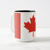 Tasse 2 Couleurs Drapeau canadien (Feuille d'érable) (Canada) (Devant gauche)