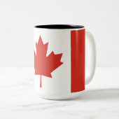 Tasse 2 Couleurs Drapeau canadien (Feuille d'érable) (Canada) (Devant droit)