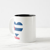 Tasse 2 Couleurs Drapeau cardiaque cubain (Devant gauche)