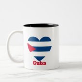 Tasse 2 Couleurs Drapeau cardiaque cubain (Gauche)