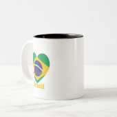 Tasse 2 Couleurs Drapeau cardiaque du Brésil (Devant gauche)
