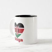 Tasse 2 Couleurs Drapeau cardiaque du Kenya (Devant gauche)