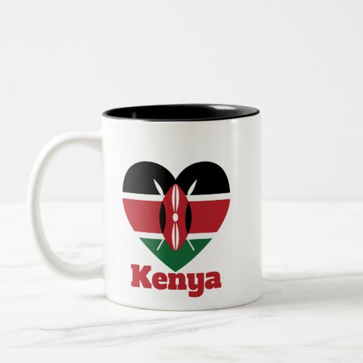 Tasse 2 Couleurs Drapeau cardiaque du Kenya (Gauche)