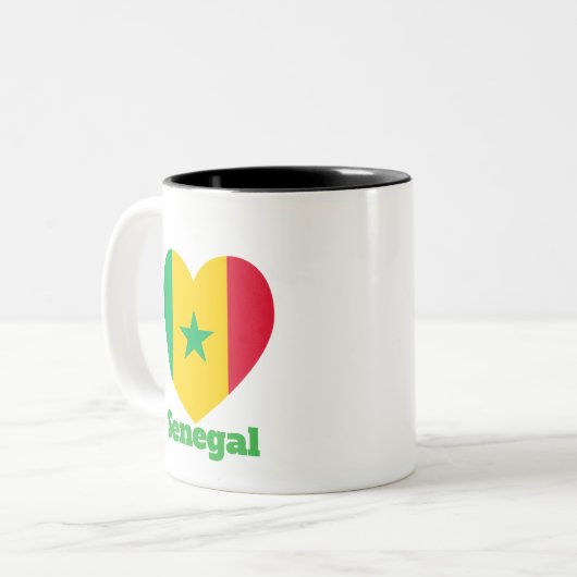 Tasse 2 Couleurs Drapeau cardiaque du Sénégal (Devant gauche)