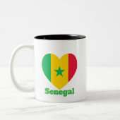 Tasse 2 Couleurs Drapeau cardiaque du Sénégal (Gauche)