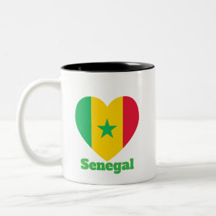 Tasse 2 Couleurs Drapeau cardiaque du Sénégal