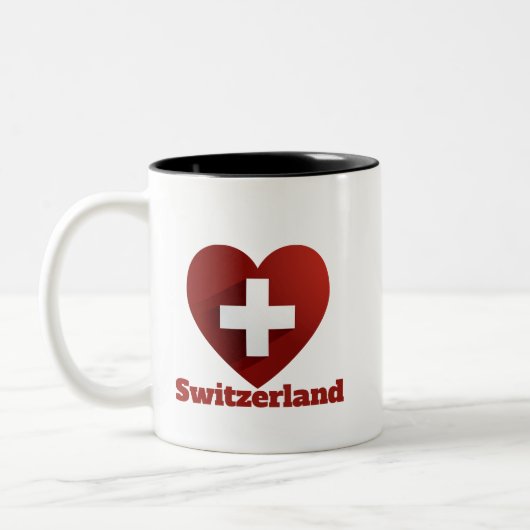 Tasse 2 Couleurs Drapeau cardiaque Suisse (Gauche)