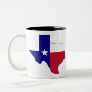 Tasse 2 Couleurs Drapeau Carte du Texas