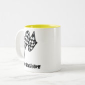 Tasse 2 Couleurs Drapeau Checkered ; jaune (Devant gauche)