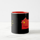 Tasse 2 Couleurs DRAPEAU CHINOIS Dieu béni Écriture Customisée NOIR (Centre)