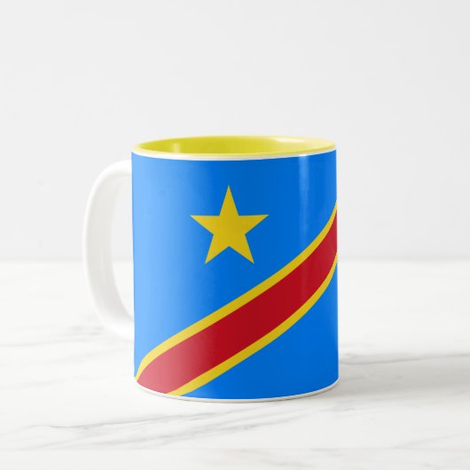 Tasse 2 Couleurs Drapeau Congo Kinshasa (Devant gauche)