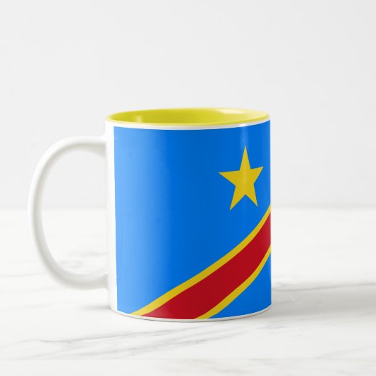 Tasse 2 Couleurs Drapeau Congo Kinshasa (Gauche)